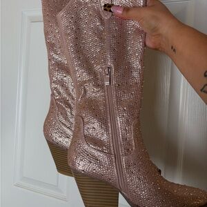 Pink Glitter Cowgirl Boots